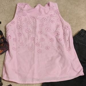 Coldwater Creek pink lace blouse